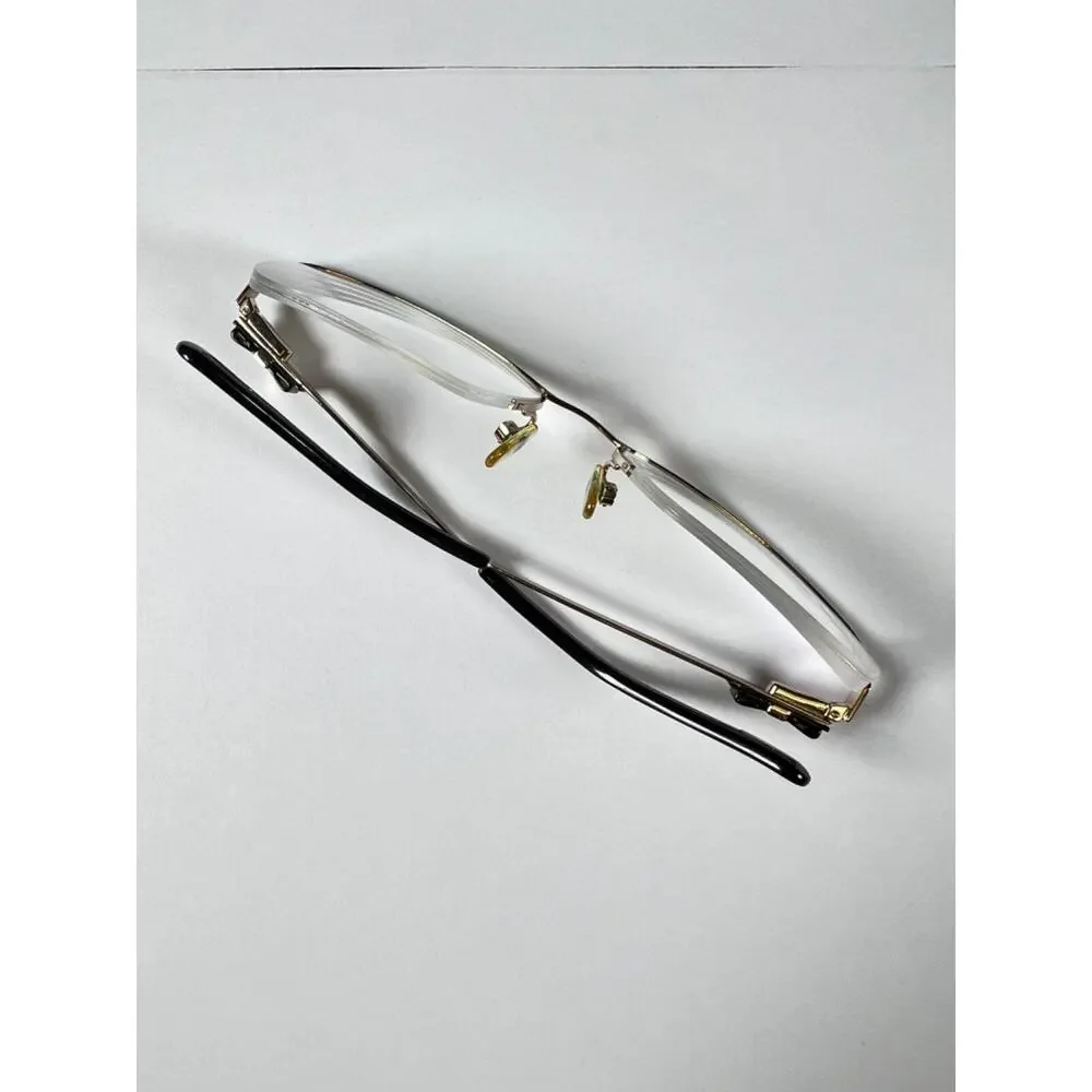 Furla Scilla VU4269J 0302 Black Gold Half Rim Eyeglasses Frames 55-17 135 Women